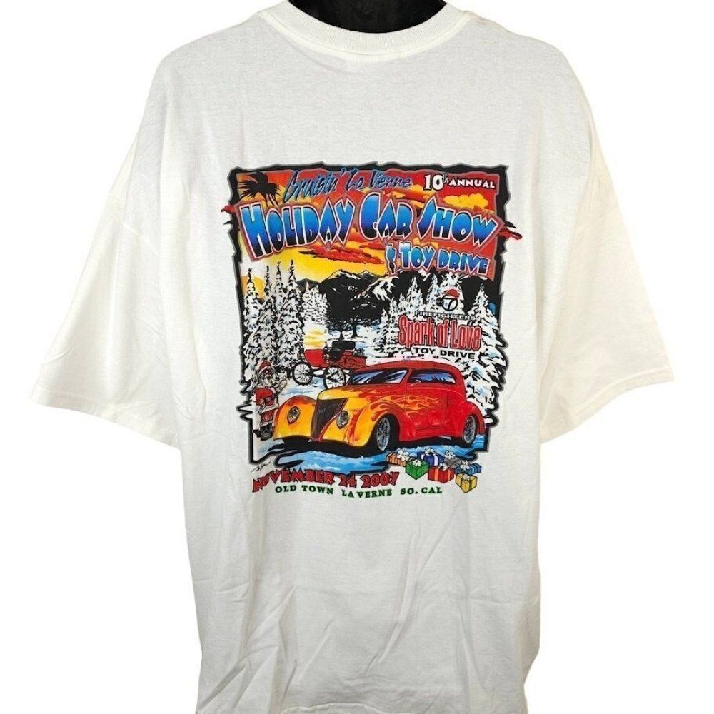 Holiday Car Show T Shirt Mens Size 3XL Vintage Y2K 2007 Cruisin La Verne NEW